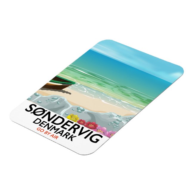 Søndervig Denmark beach travel poster Magnet (Linke Seite)