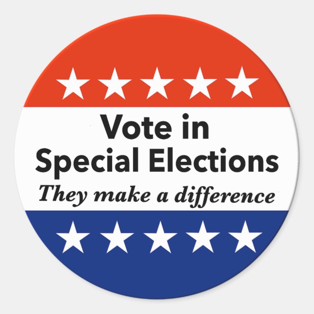 Sonderwahlen abstimmen runder aufkleber (Vorderseite)
