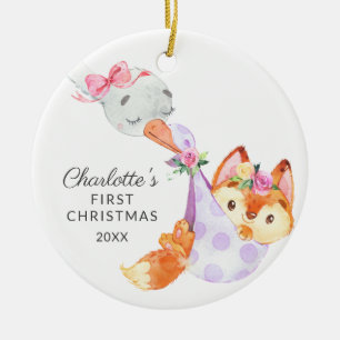 Sonderzustellung Baby erstes Weihnachten Fuchs Keramik Ornament