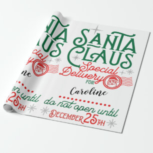 Sonderzustellung vom Weihnachtsmann Rot & Grün Geschenkpapier