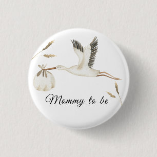 Sonderzustellung Watercolor Storch Mama wird es se Button