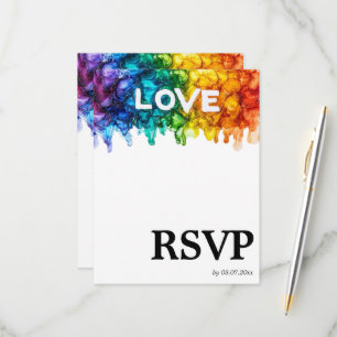 🌈 Song Anfrage LGBTQ mit Liebe Hochzeit bemalt RSVP Karte