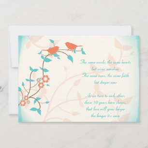 Song Birds Hochzeitstag Vow Renewal Einladung