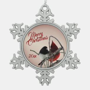 Song Birds Weihnachtsschmuck Schneeflocken Zinn-Ornament