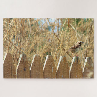 Song Sparrow auf Zaun Puzzle