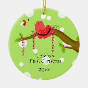 Songbird Baby's First Christmas Keramikornament