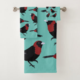 Songbird Crimson-Collared Tanager Songbird Badhandtuch Set