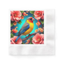 Songbird Perched Amid Bright Blume