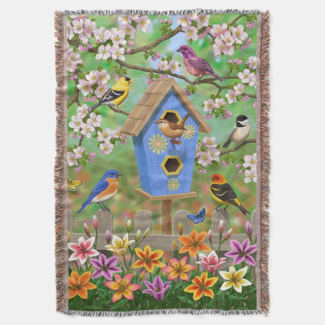 Songbirds Lily Garden Birdhouse Decke (Vorderseite Vertikal)