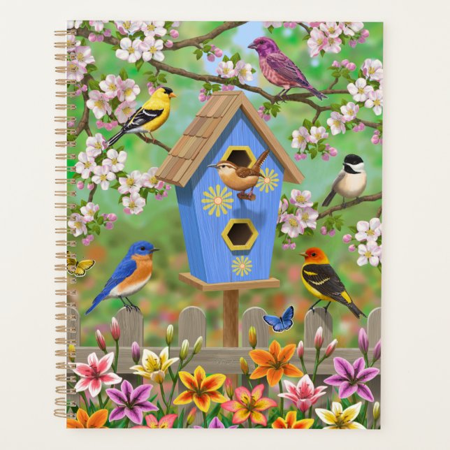 Songbirds Lily Garden Birdhouse Planer (Vorderseite)
