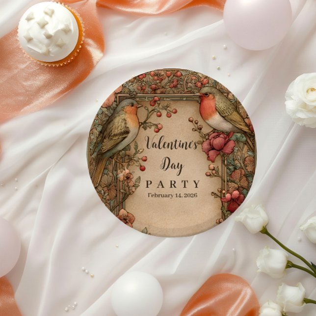 Songbirds & Roses Valentins-Party Pappteller (Von Creator hochgeladen)