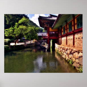 Songgwangsa Temple Bridge, Südkorea Poster