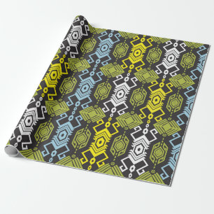 Songket Tenun Geometric Nahtloses Muster mit Creme Geschenkpapier