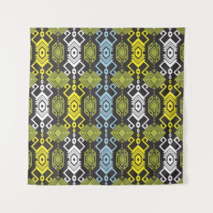Songket Tenun Geometric Nahtloses Muster mit Creme Wandteppich