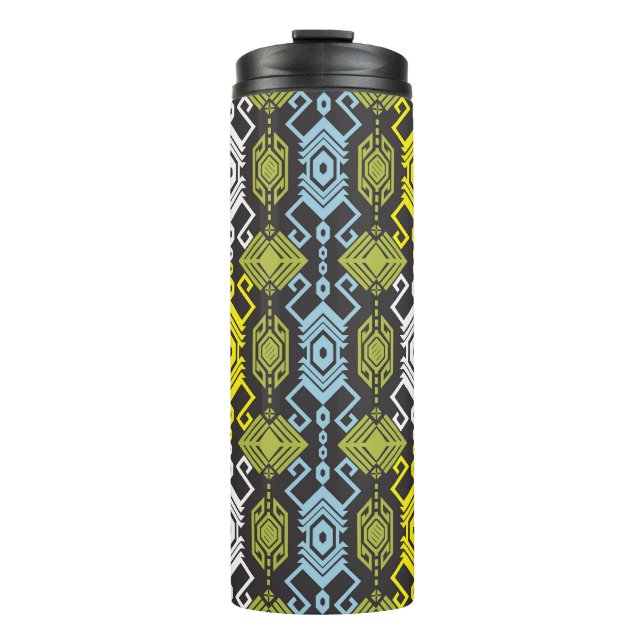 Songket Tenun: Traditionelles indonesisches Motiv. Thermosbecher (Vorderseite)