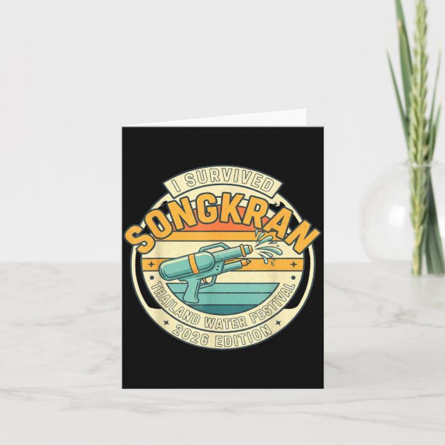 Songkran 2026 Survivor Funny Thai New Year  Karte (Vorderseite)