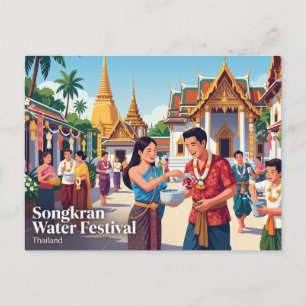 Songkran-Wasserfest Thailand Postkarte