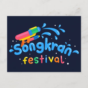 Songkran Watergun Postkarte