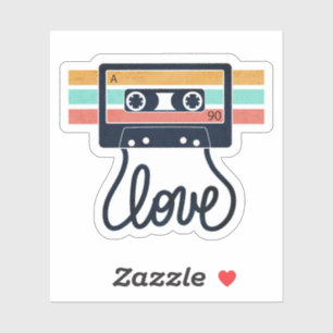 Songs zur Vintagen Liebe Aufkleber