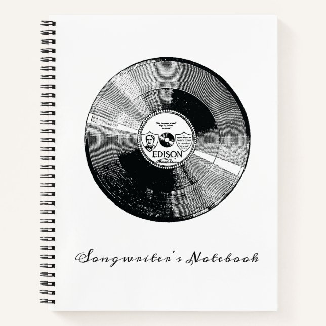 Songwriter-Notebook, Plattenalbum, personalisiert Notizbuch (Vorderseite)