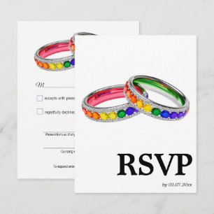 🌈  Songwunsch LGBTQ Regenbogen-Ringe RSVP-Karte RSVP Karte