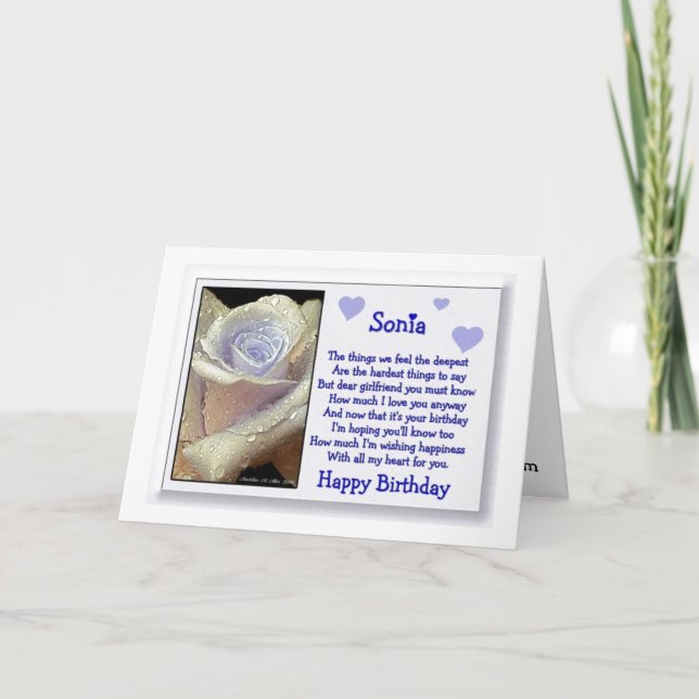 Sonia / Happy Birthday Karte (Vorderseite)