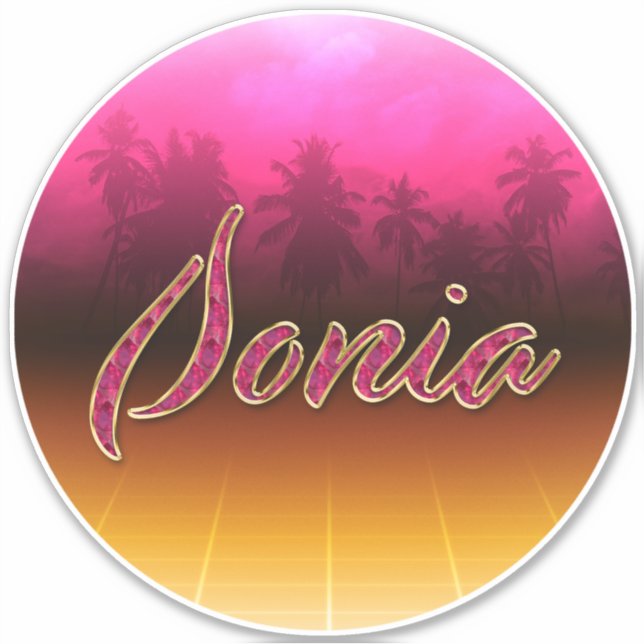 Sonia Vorname Name golden pink Aufkleber Sticker (Vorderseite)