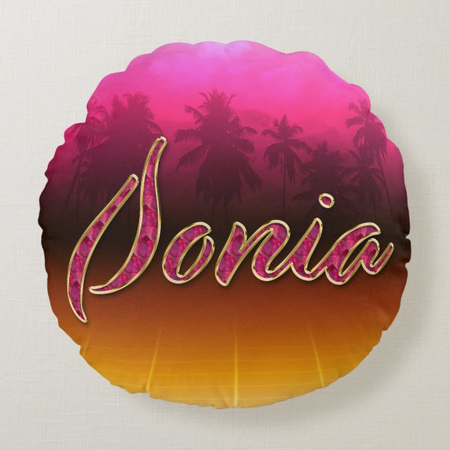 Sonia Vorname Name golden pink Kissen (Vorderseite)