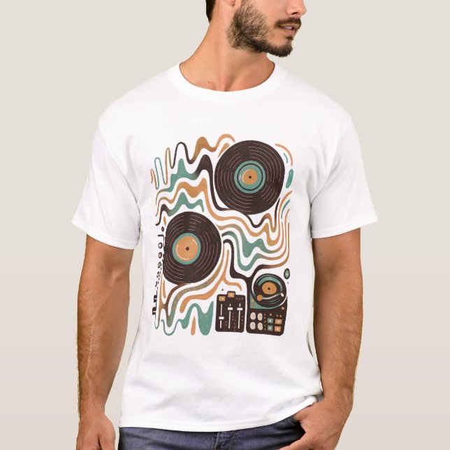 🎶 Sonic Mosaic - Abstrakt DJ Vibes T-Shirt (Vorderseite)