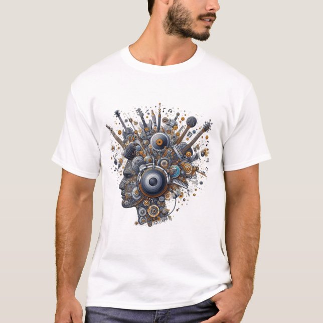 Sonic Symphony: Das Portrait-T-Shirt des DJ T-Shirt (Vorderseite)
