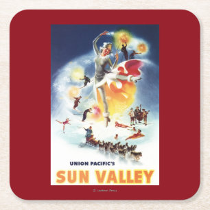 Sonja Henje Montage des Sun Valley Posters Rechteckiger Pappuntersetzer