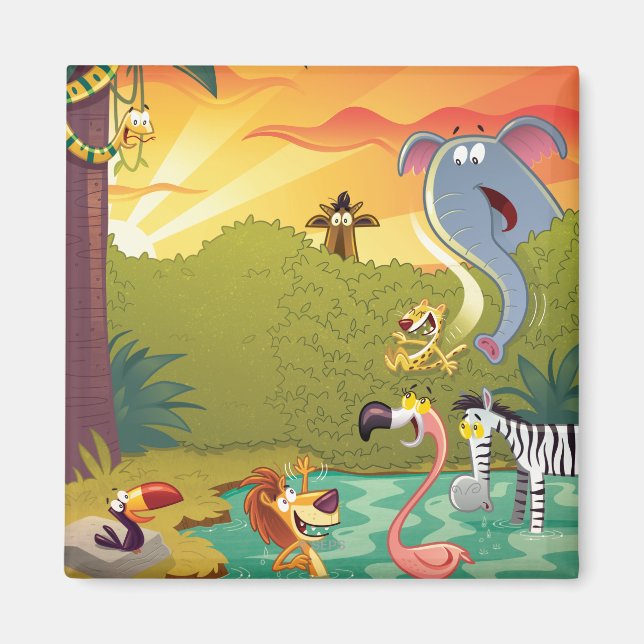 Sonn am Wasserloch Magnet (Vorne)