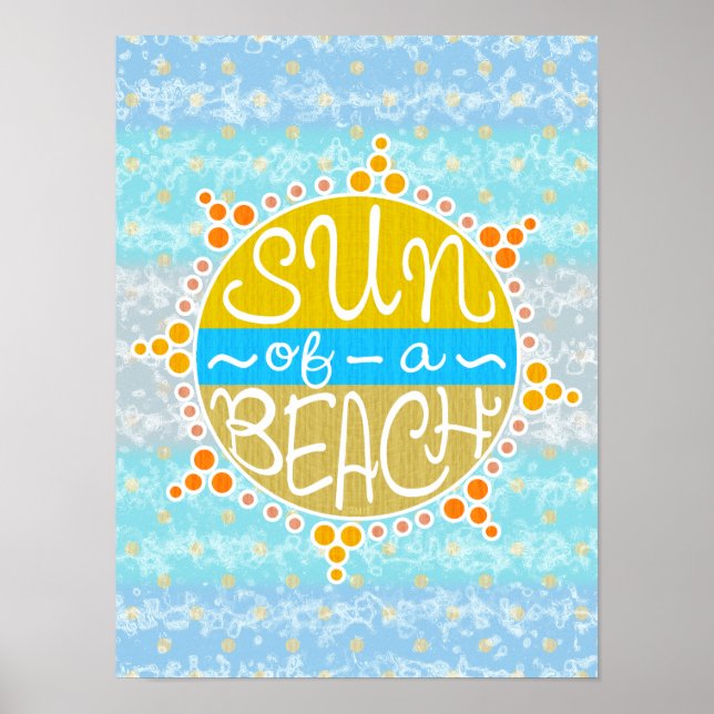 Sonne am Niedlichen Pun Summer Seaside Poster (Vorne)