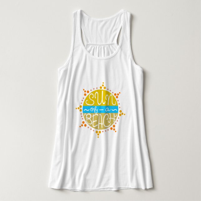 Sonne am Niedlichen Pun Summer Seaside Tank Top (Design Vorderseite)
