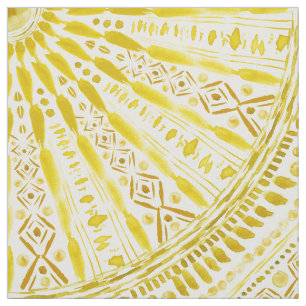 SONNE-ANBETUNG Gelb-Mandala Stoff