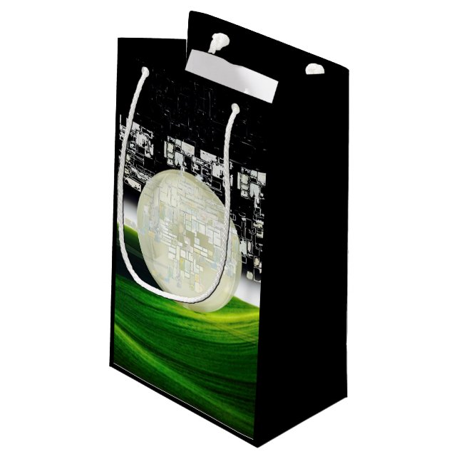SONNE AUF DEM MUND KLEINE GESCHENKTÜTE (Rückseite Schrägansicht)