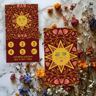 Sonne & blühende Reben Elegant illustriert Boho 5  Treuekarte