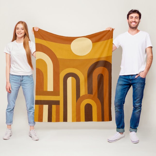 Sonne & Bögen Mid-Century-Modern geometrisches Des Fleecedecke (Beispiel)