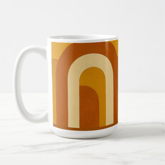 Sonne & Bögen Mid-Century-Modern geometrisches Des Kaffeetasse (Links)