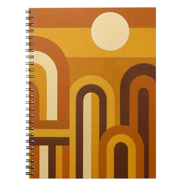 Sonne & Bögen Mid-Century-Modern geometrisches Des Notizblock (Vorderseite)
