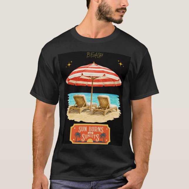 Sonne brennt Sommer Strand  T-Shirt (Vorderseite)