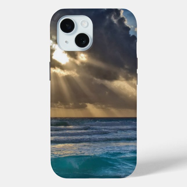 Sonne bricht durch Wolken über Meer Case-Mate iPhone Hülle (Rückseite)