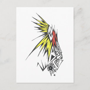 Sonne Bunt Abstrakt Stammes-Tattoo-Kunst Postkarte