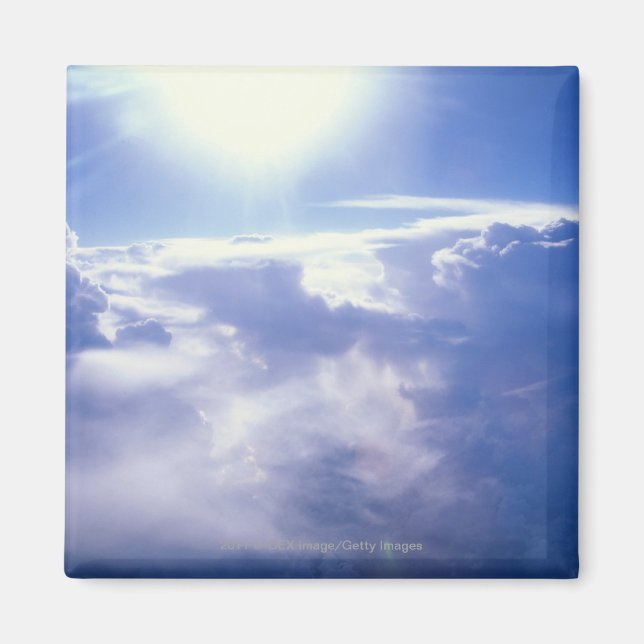 Sonne, die durch Wolken strahlt Magnet (Vorne)