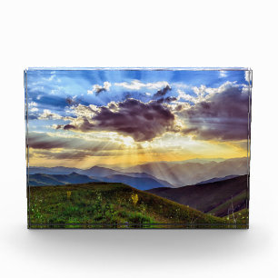 Sonne durch den Wolkenberg Fotoblock