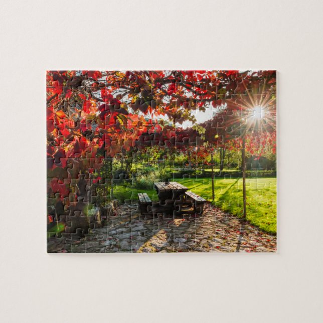 Sonne durch Herbstblätter, Kroatien Puzzle (Horizontal)