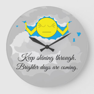 Sonne durch Sturmwolken strömen: Große Wanduhr