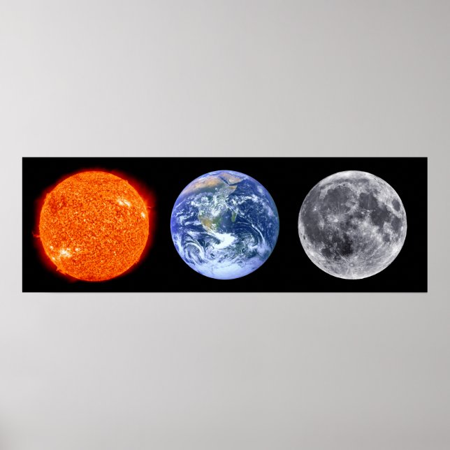 Sonne, Erde und Mond Poster (Vorne)