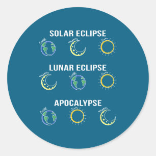 Sonne Finsternis Mond Finsternis Apokalypse Runder Aufkleber