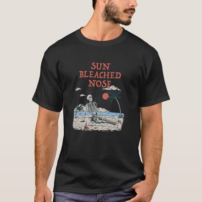 Sonne gebleicht Nase Sommer Sonnenbaden tropisches T-Shirt (Vorderseite)